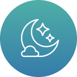 Simple moon and stars design in circle
